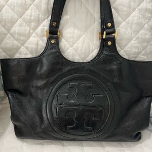 Tory Burch Black Leather Tote Bag